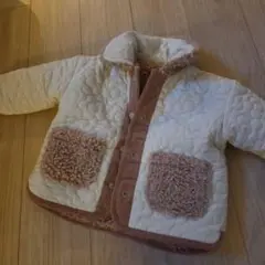 キッズ リバーシブルアウター 100cm ホワイト・ピンク