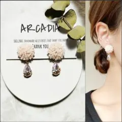 No.813 しずく ストーン 披露宴 入学式 ハンドメイド ピアス イヤリング