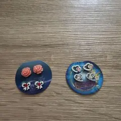 バラとハートのイヤリングセット