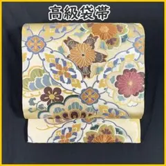 509my9◆高級袋帯 松梅桜 七宝文 六通◆美品