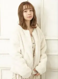 INGNI イング エコファー　ノーカラー　コート ジャケット アウター M