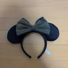 ミニーマウス カチューシャ 黒 スパンコール