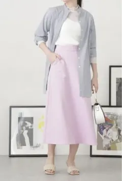 【新品タグ付き】NANO universe Aラインフレアスカート　パープル