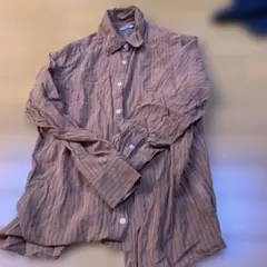 UNIQLO ブラウンストライプ 長袖シャツ M