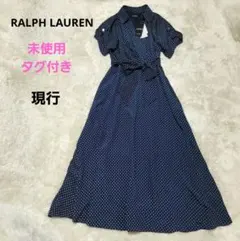 OYOYO様 現行✨ラルフローレン　ポルカドット ベルト クレープ ドレス