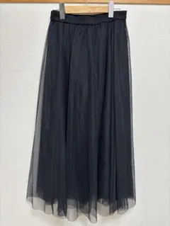 GU フレアロングスカート ブラック チュール