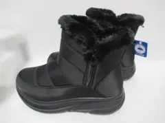 ブラックムートンブーツ ファー付き