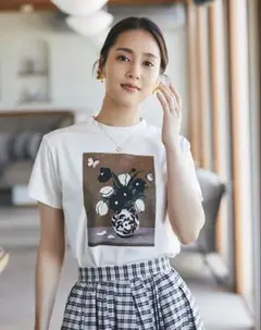 【新品未使用】セブンテン　アートプリントTシャツ　S ブラウン＆ブラックのサムネイル