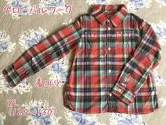 着用少♪グローバルワーク／マドラスチェックシャツＸＬ（１２０～１３０）