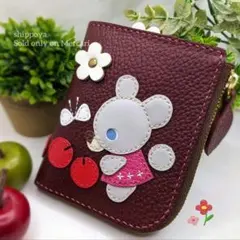 スマートキー・キーケース【白いチビくまちゃんとたくさんのコロコロりんご♡】☆♪