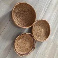 天然素材バスケット3個セット