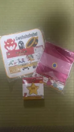 スーパーマリオ　1番くじ　 3点セット　F賞　小皿　スター　E賞　タオル