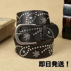 スタッズベルト アメカジ ターコイズ y2k ウエスタン グランジ フラワー