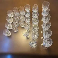 お買い得品　ガラス製グラス ボタニカルモチーフ 27個セット