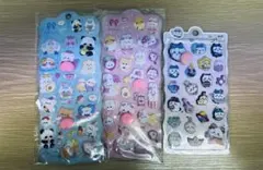 動物キャラクター立体シール3セットぷにぷにシール