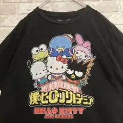 산리오 히로아카 ヒーロースーツ コラボ キャラクター tシャツ キティ 黒