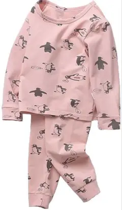 パジャマ 女の子 長袖 上下セット ピンク90cm