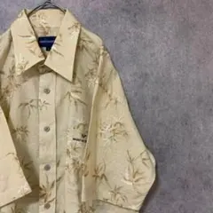 90s vintage 柄シャツ　半袖　メンズ　L 古着　個性派　総柄