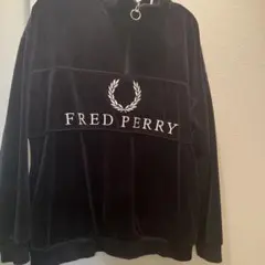FRED PERRY ベロア ジップアップパーカー Mサイズ 黒
