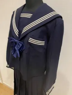 セーラー服 ネイビー 上下セット コスプレ　衣装　プリーツスカート　リボン