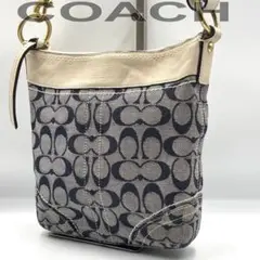 COACH コーチ　ワンショルダー　2way デニム　レザー　シグネチャー