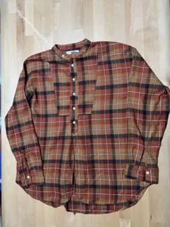 アズノウアズ　チェック柄スタンドカラーシャツ