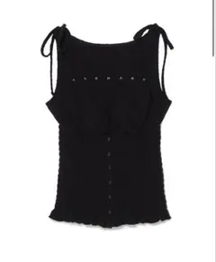andmary Lana ribbon tops black - メルカリ