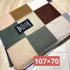 デニムリメイクブランケット　❤️秋冬用　ボア　パッチワーク　ベージュ、カーキ系