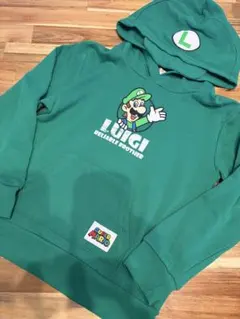 ルイージ フード付きトレーナー 緑色