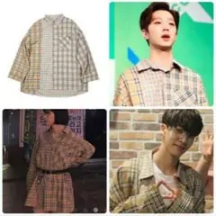 未使用 ノーブランド チェックシャツ shirt BTS AJOBYAJO