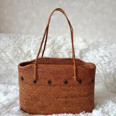 美品！アンドユウ アタ製カゴバッグ AndYu内布ファスナー付き - メルカリ