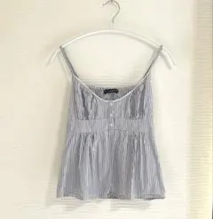 Brandy Melville ストライプキャミトップス フリル×ウエストリボン