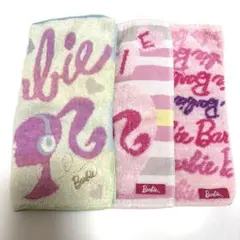 【バービー】 Barbie ハンカチ タオル 3枚セット ピンク