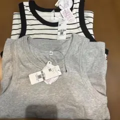 【coca】 OUTBRA カップ付太タンクトップ　L グレとボーダー 新品のサムネイル