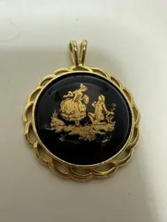 LIMOGES CASTEL ペンダントトップ コバルトブルー 金彩