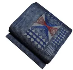 ユ217未着用名古屋帯 九寸羅　正絹 着物帯　仕立て上り手織り