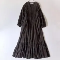 【本日限定価格】SARA MALLIKA 綿100% ワンピース ブラック sara mallika ワンピース STRIPE JQD GATHER DRESS : ZOZOTOWN