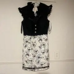 フラワープリント ノースリーブドレス