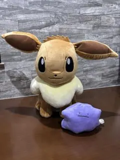 【8/8（土）まで値下げ】ポケモン　ぬいぐるみ2点セット（イーブイ・メタモン）のサムネイル
