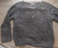 index　インデックス　セーター　モヘア風　手洗い可　ビーズ