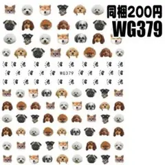 【WG379】犬　DOG ネイルシール ネイルステッカー 大判 レジン封入のサムネイル