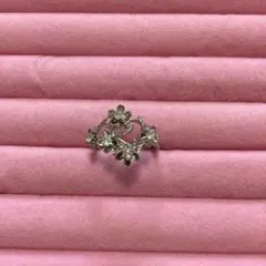 リング レディース シルバー フラワー ダイヤモンド 上品 キラキラ 海外