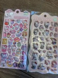海外製品ハローキティステッカーぷくぷく２枚セット♡新品可愛い♡