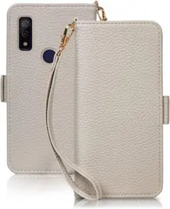 Arrows We 手帳型スマホケース　グレー　レザー　アローズ　ストラップ付き