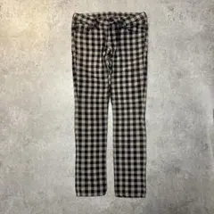 00's vintage チェック柄スリムフィットカジュアルパンツ