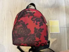 【MICHAEL KORS】　美品！ミニリュック ブラックローズレース(赤x黒)のサムネイル