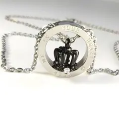 未使用 サージカルステンレス クラウンネックレス ジルコニア 金属アレルギー対応