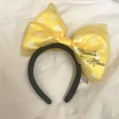 ミニー カチューシャ ディズニー リボン 黄色