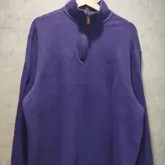 90sラルフローレンハーフジップスゥエット XL ヴィンテージパープル