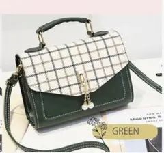 ミニ ショルダー バッグ 斜めがけ ポシェット ハンドバッグ 小さめ ポーチ　緑